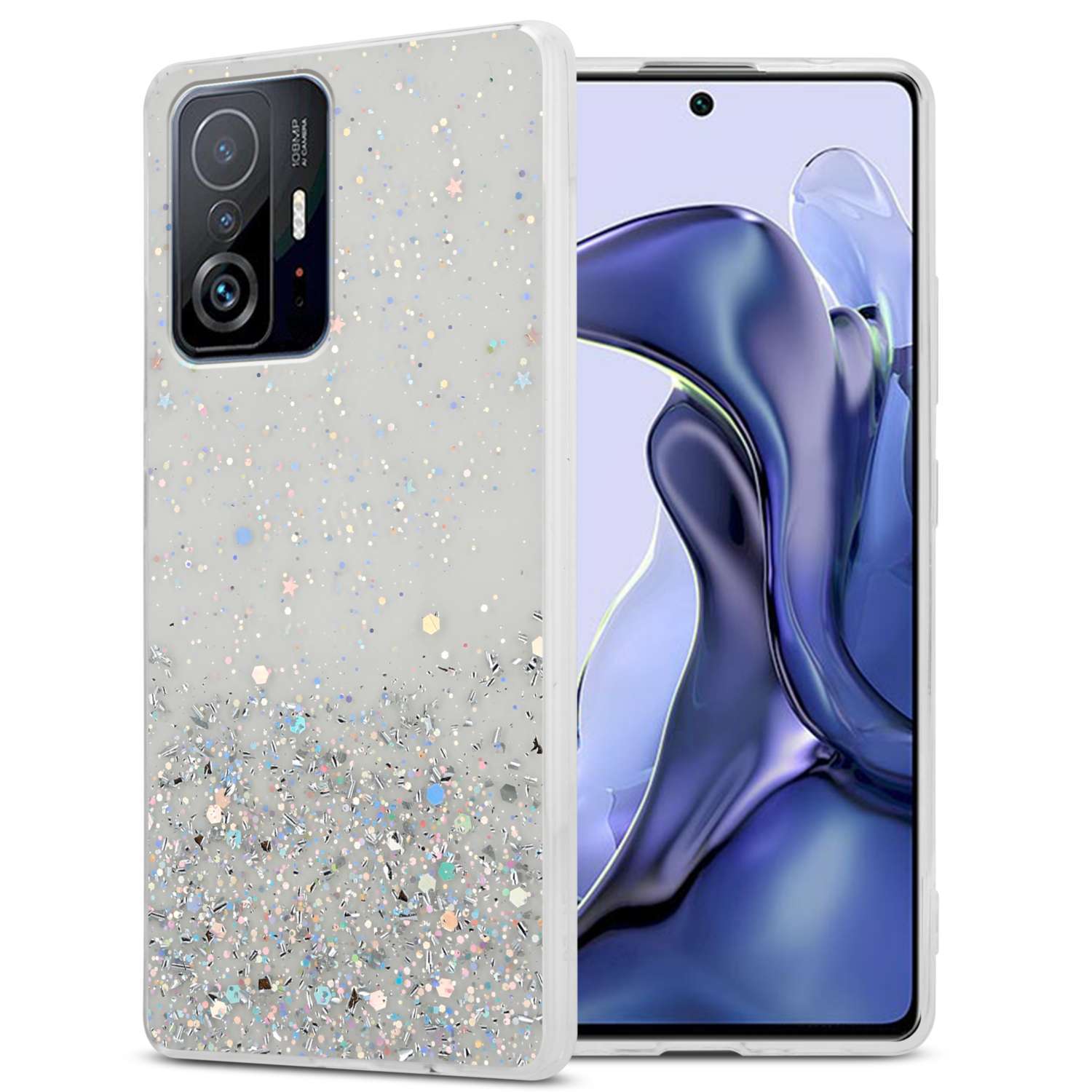 Image of Case Compatible For Xiaomi 11t / 11t Pro Protective Of Flexible Tpu Silicone With Sparkling Glitter Case Cover Phone Case