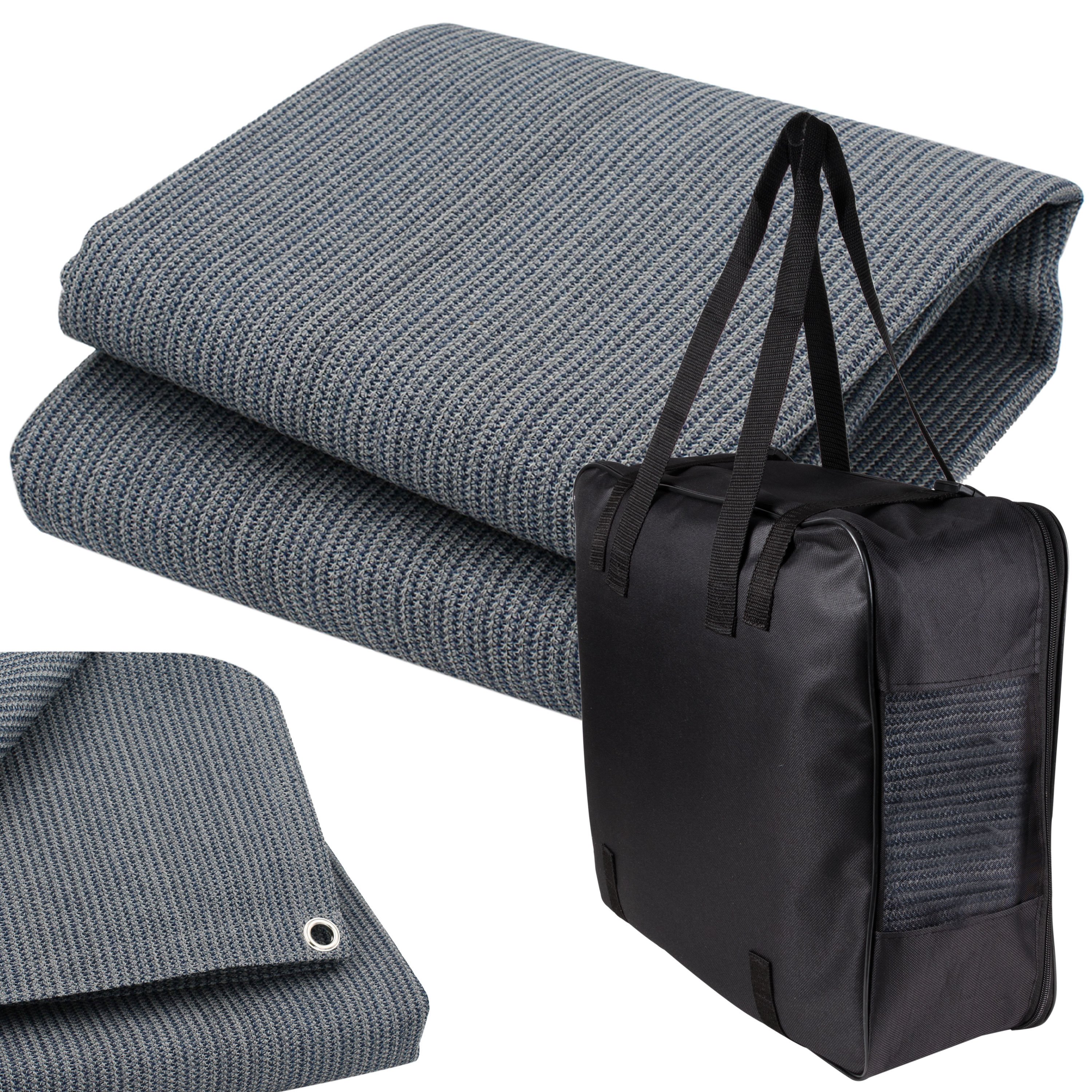 Image of Awning Carpet + Pegs + Bag - 350x500 Grey-blue - Tent Carpet, Tent , Outdoor Camping Awning, Camping Carpet, Awning Floor Mat