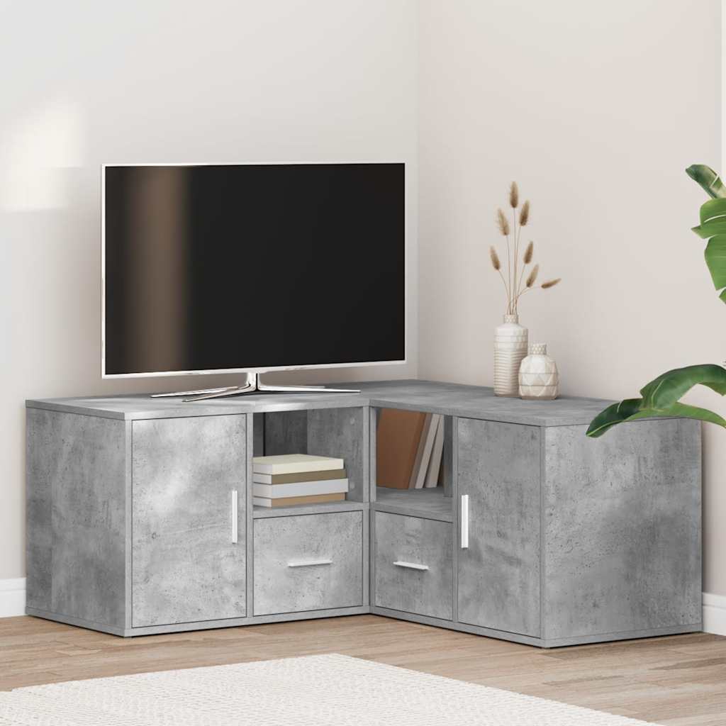 Image of Vidaxl Corner Shelf, Corner Cabinet With 2 Mounting Options, Cabinet With Storage Space, Display Cabinet For Living Room, Concrete Material