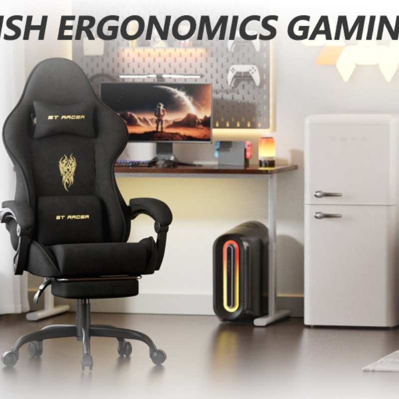 Lingsen Gaming Chair Ergonomic Computer Chair With Footrest Office Chair Ergonomic Computer Chair With Lumbar Support