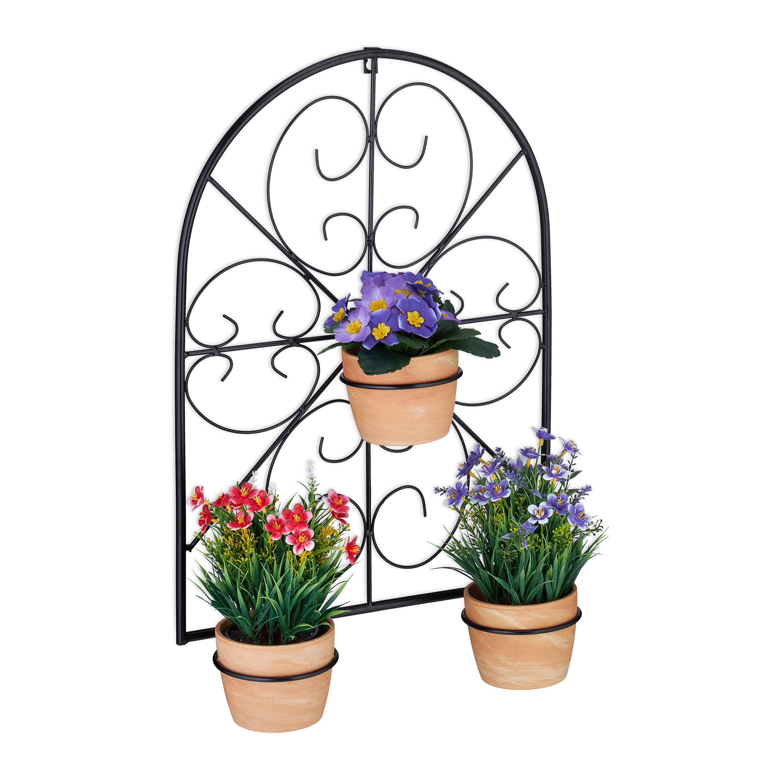 Flower Pot Holder In Black - (w)43 X (h)60 X (d) Cm