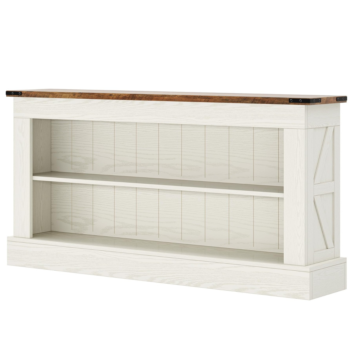 63" Console Table, 3-Tier Entryway Table with Storage Shelves