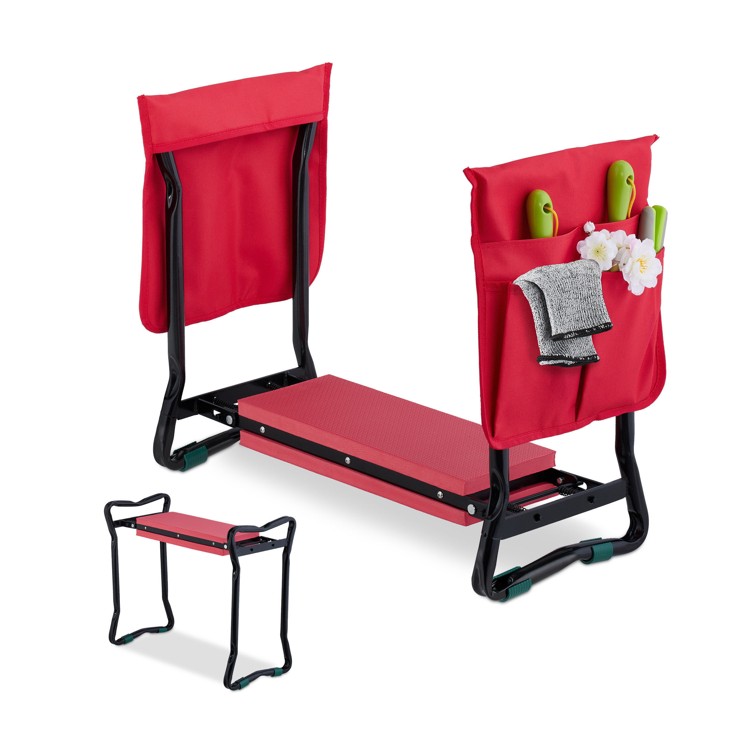 Knee Bench In Black/red - (w)65 X (h)50 X (d)32 Cm