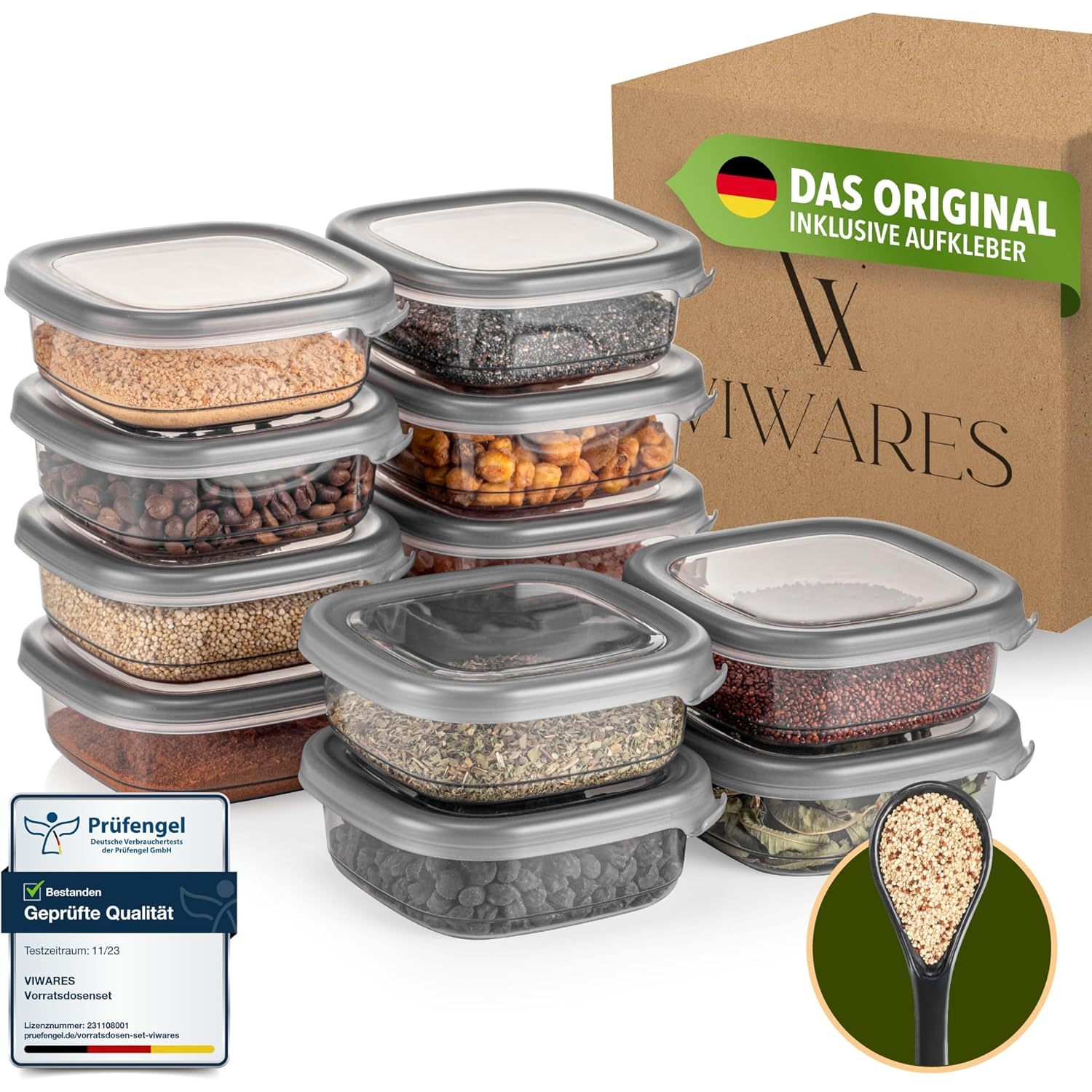 TEMU Viwares Airtight Storage Containers With Lids, 12-piece Set, Flour Storage Containers, Practical Kitchen Organizer, Food Storage Containers For
