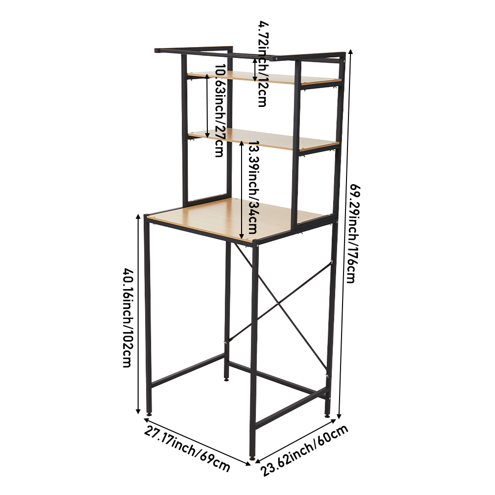 3-Tier Over Toilet Storage Rack, Freestanding Bathroom Organizer
