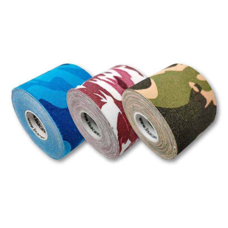Image of Kinesiology Tape - Sports Tape 3-pack Latex-free - Medical Adhesive Tapes - Knee Tape - Soccer Tape - Camo Mix 5cm X 5m Roll (3 Rolls)