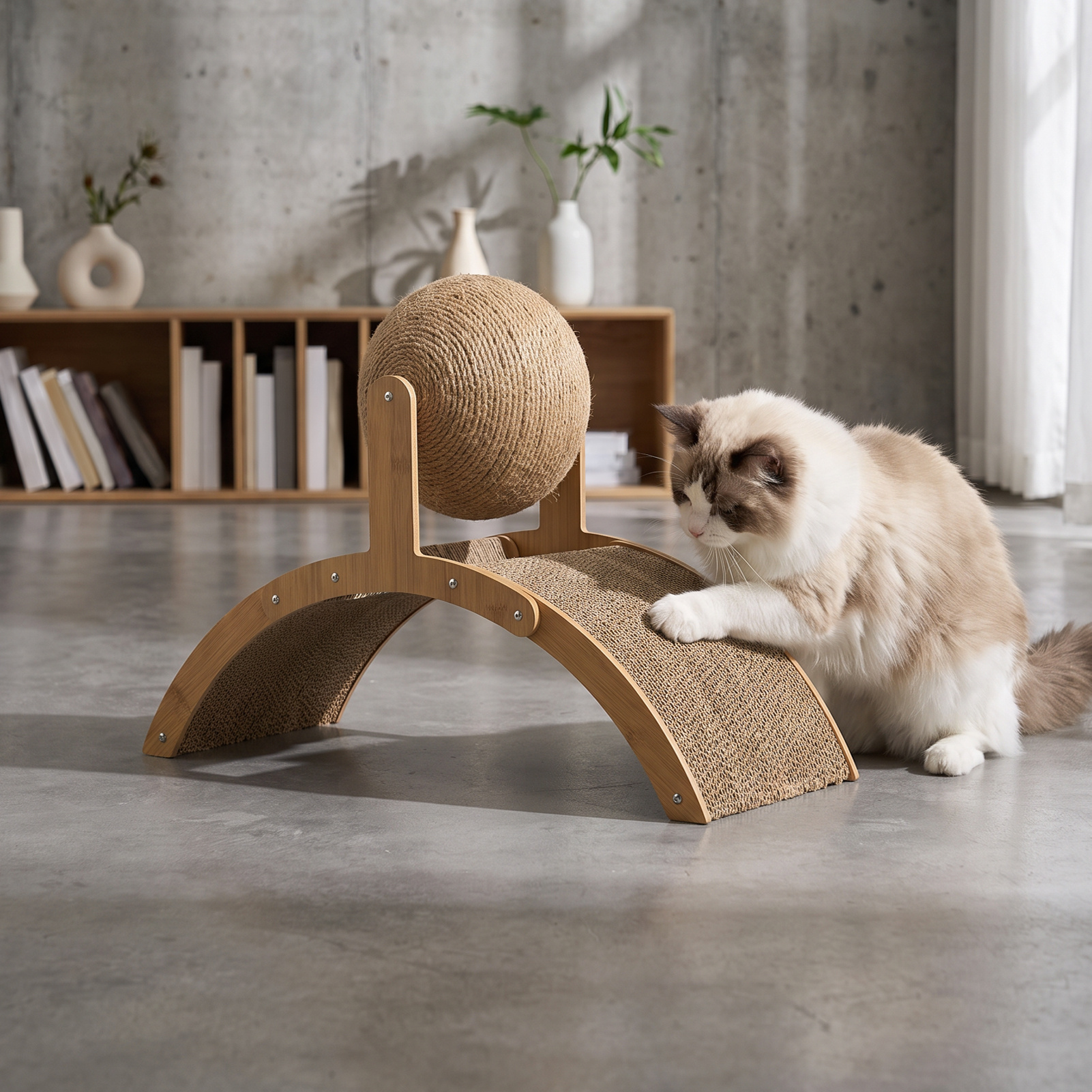 Interactive Cat Scratching Board with Arch Bridge Design