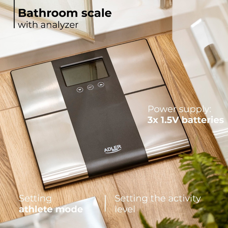 TEMU Intelligent Bathroom Scale With Body Analyzer - Precise Measurement Of Weight, Fat, Water And Muscle, Load Capacity 225 Kg, Large Lcd Display,