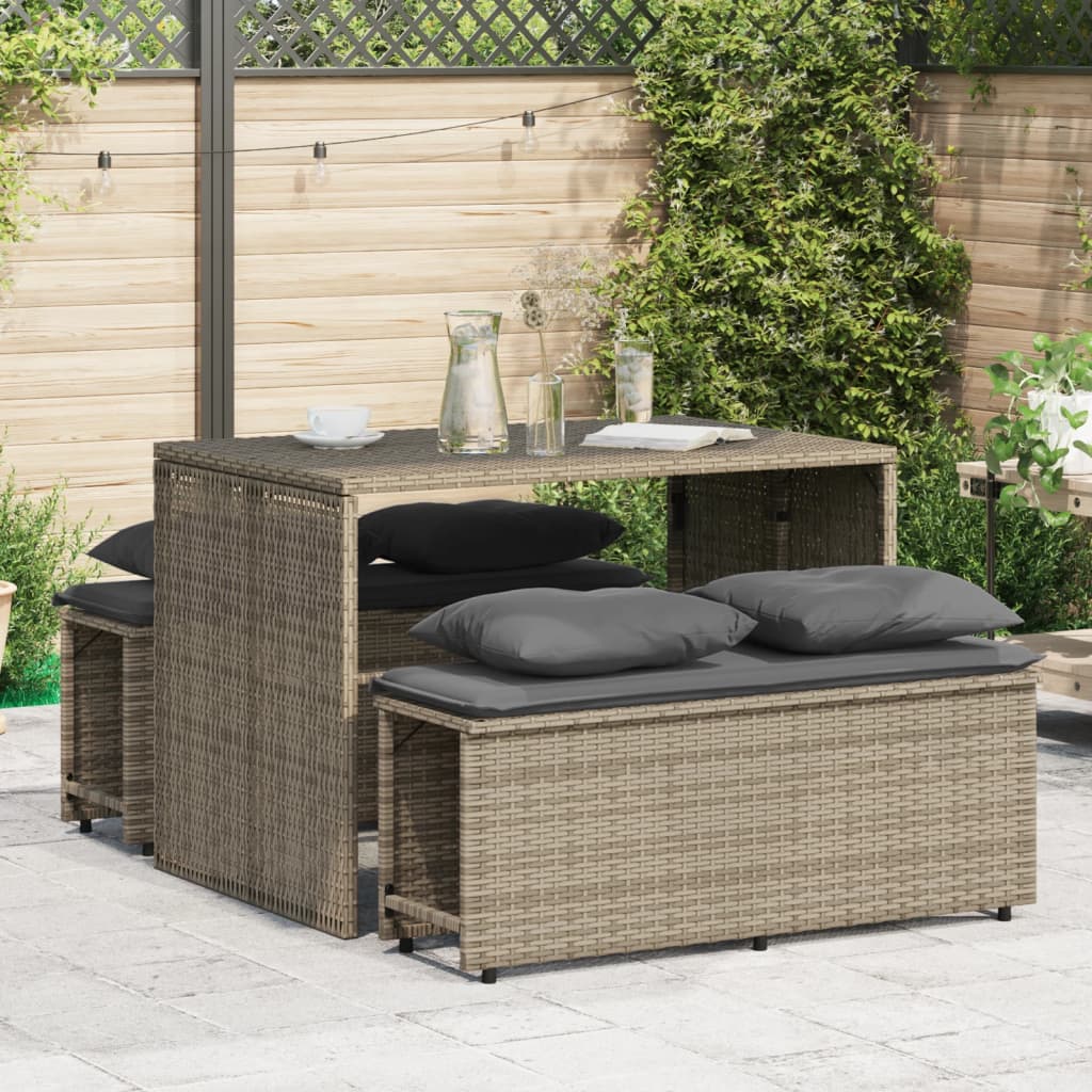 Vidaxl Garden Furniture Dining Set With Cushions, 3-piece Poly Seating Group