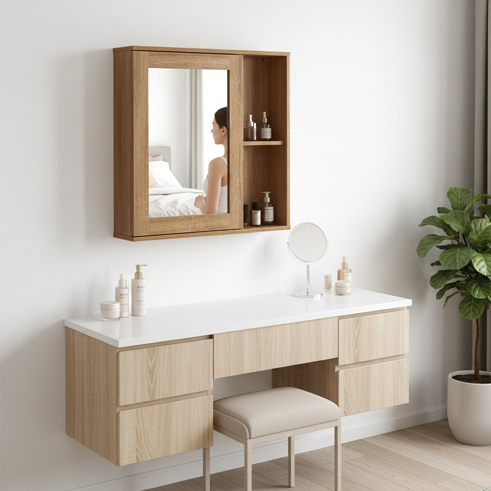 Bathroom Mirror Cabinet with Adjustable Shelves