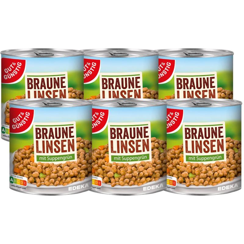 6x Good&cheap Brown Lentils With Soup Vegetables 800g (6x800g)