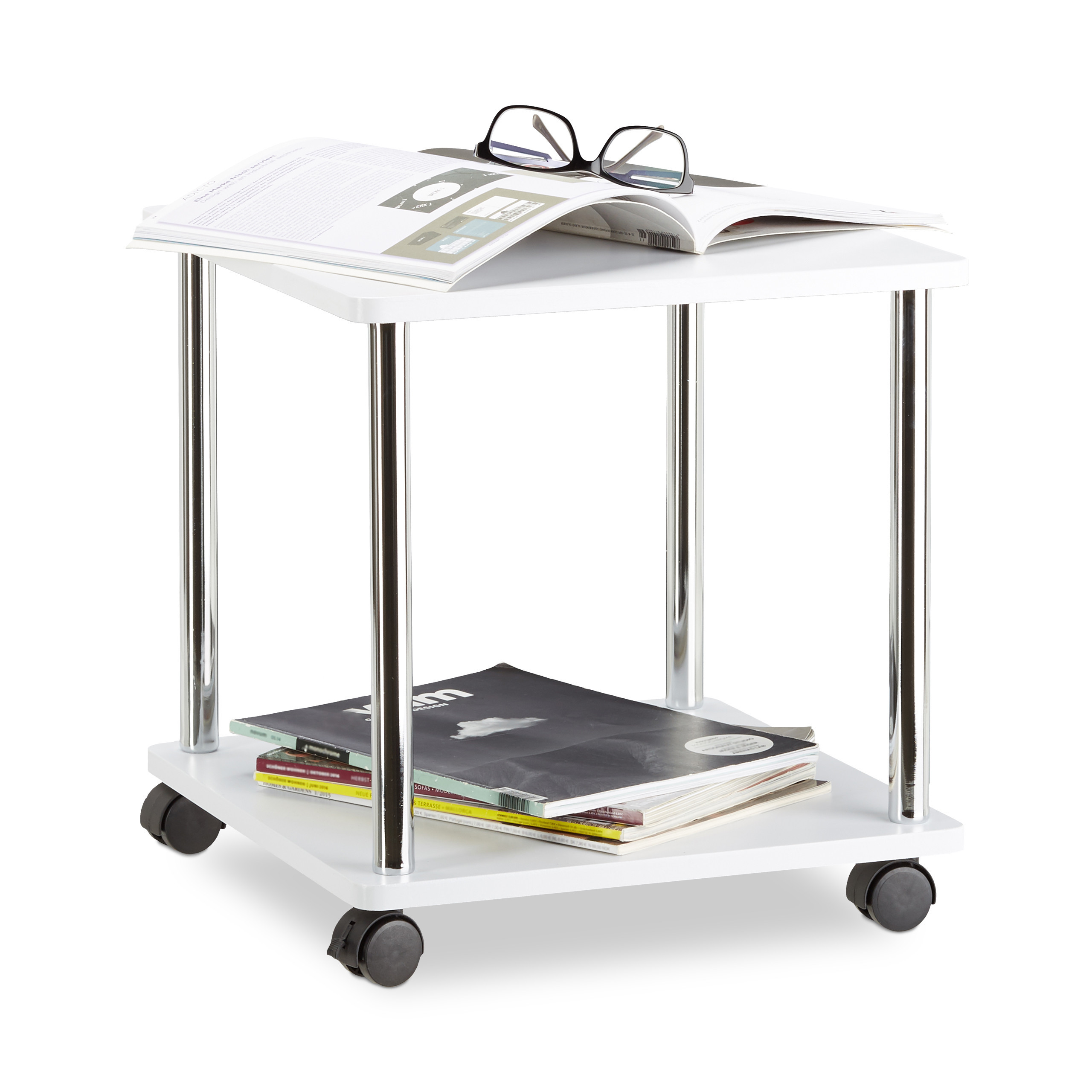 Side Table In White - (w)40 X (h)41.5 X (d)40 Cm