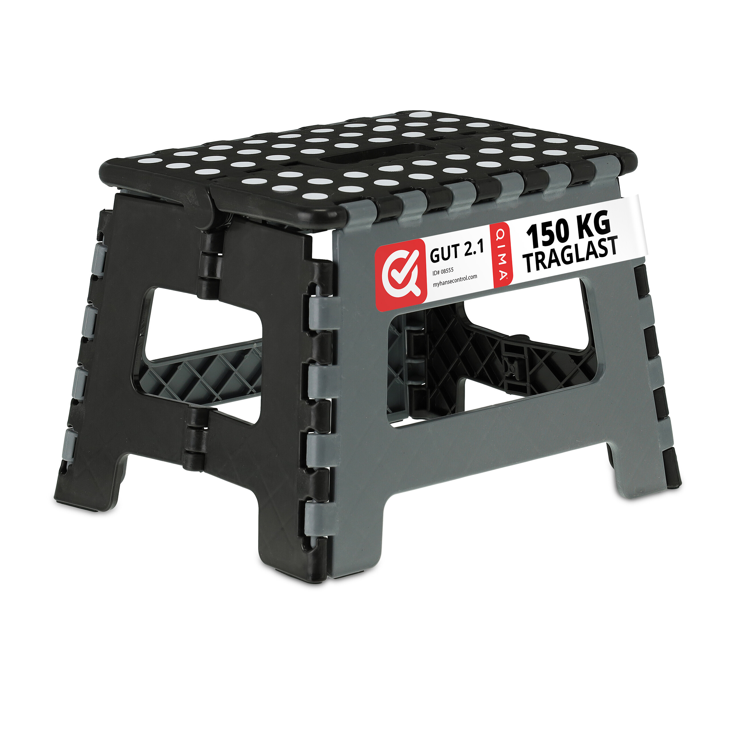 E-shop Klapphocker in Schwarz/ Grau - (B)35 x (H)22 cm x (T)28 cm