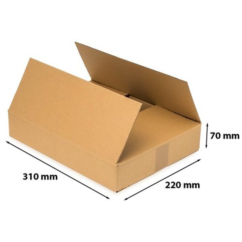 TEMU Boîte pliable A4 310X220X70 mm, emballage de 50 pièces, résistante à l'écrasement, pour emballer des documents et des produits plats dans les