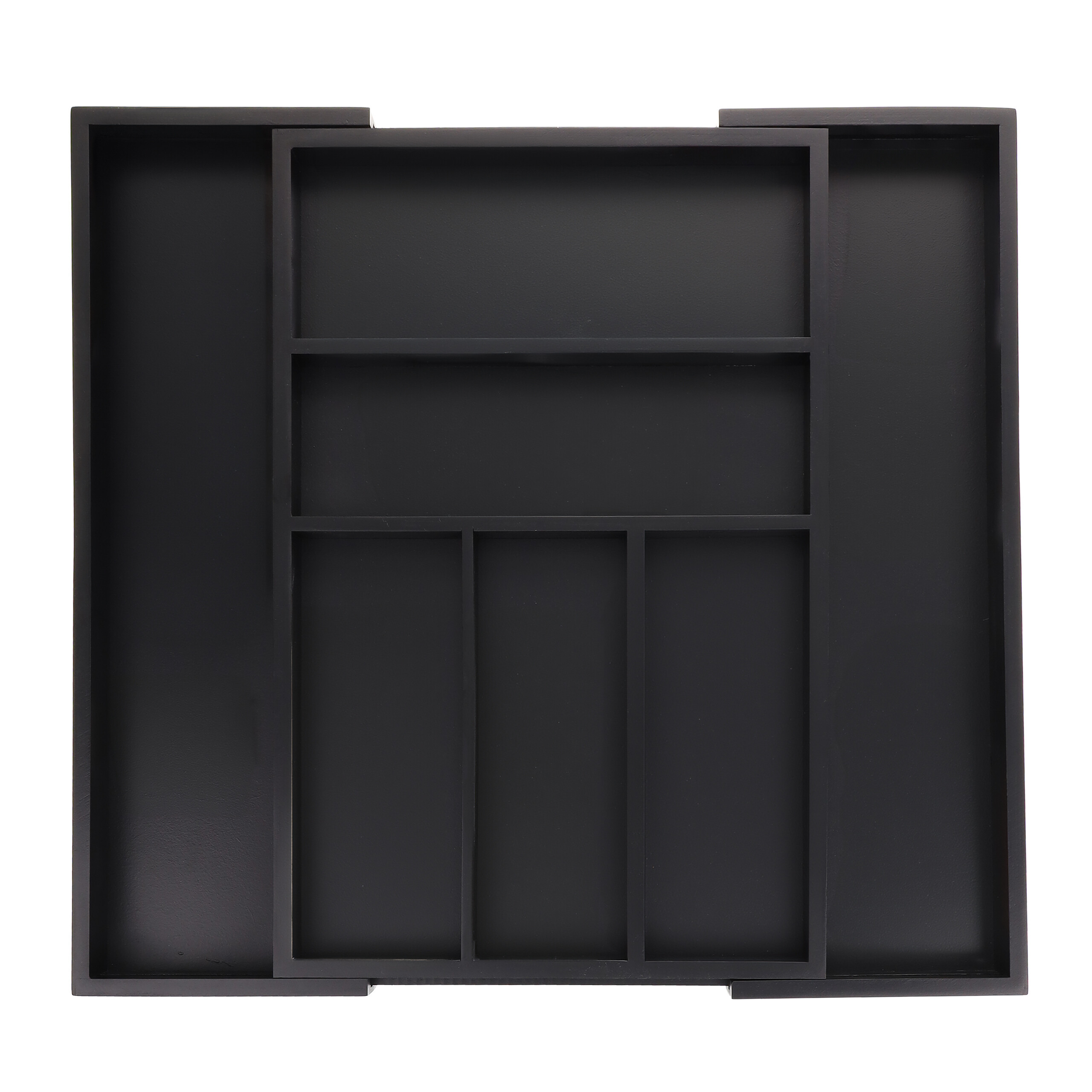Cutlery Box In Black - (w)30.5 X (h)5 X (d)46 Cm