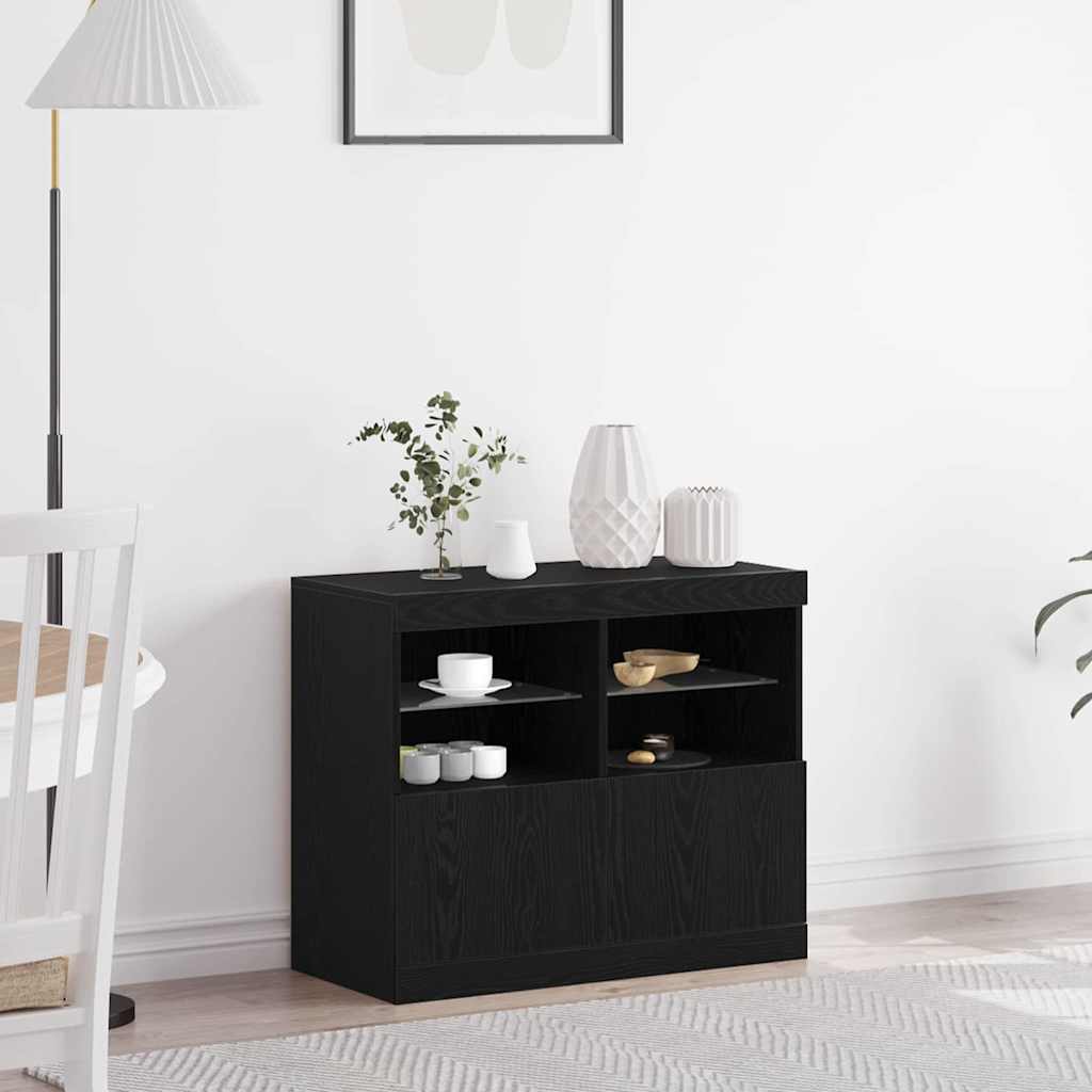 Image of Vidaxl Modern Sideboard In | Composite Design | Ideal For Dining And Living Room | | Storage With 2 Shelves And Doors | Chic, Contemporary Furniture Piece