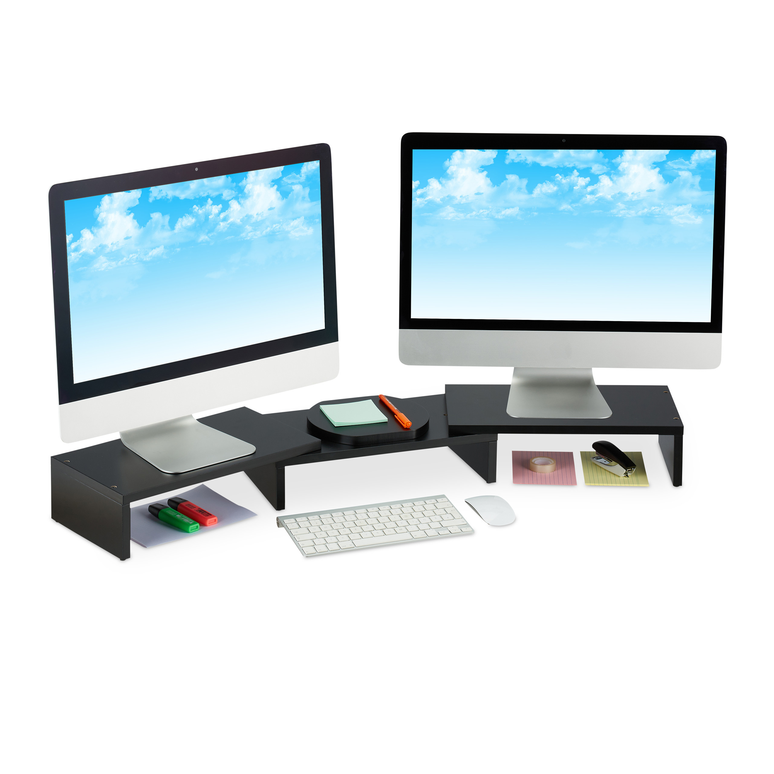 TEMU Black Monitor Stand For 2 Monitors