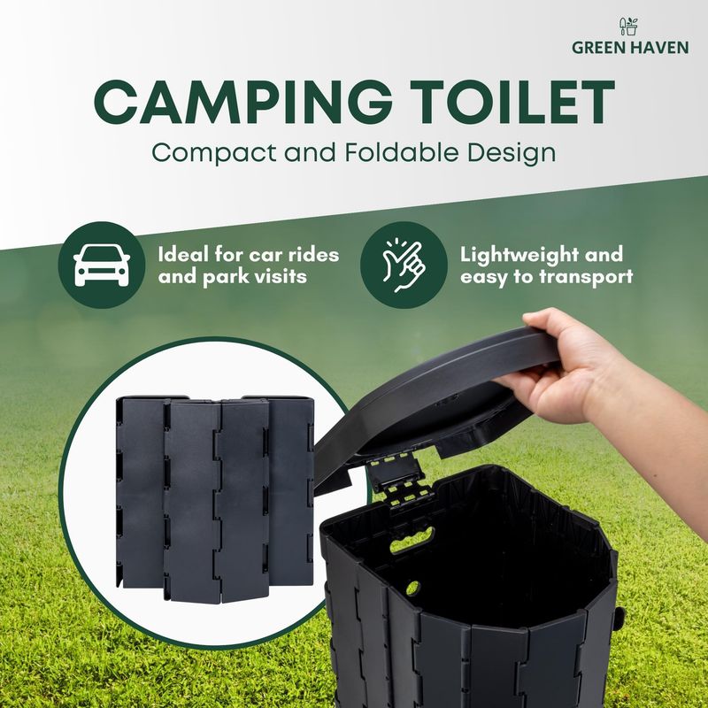 Portable Camping Toilet with Removable Inner Bucket