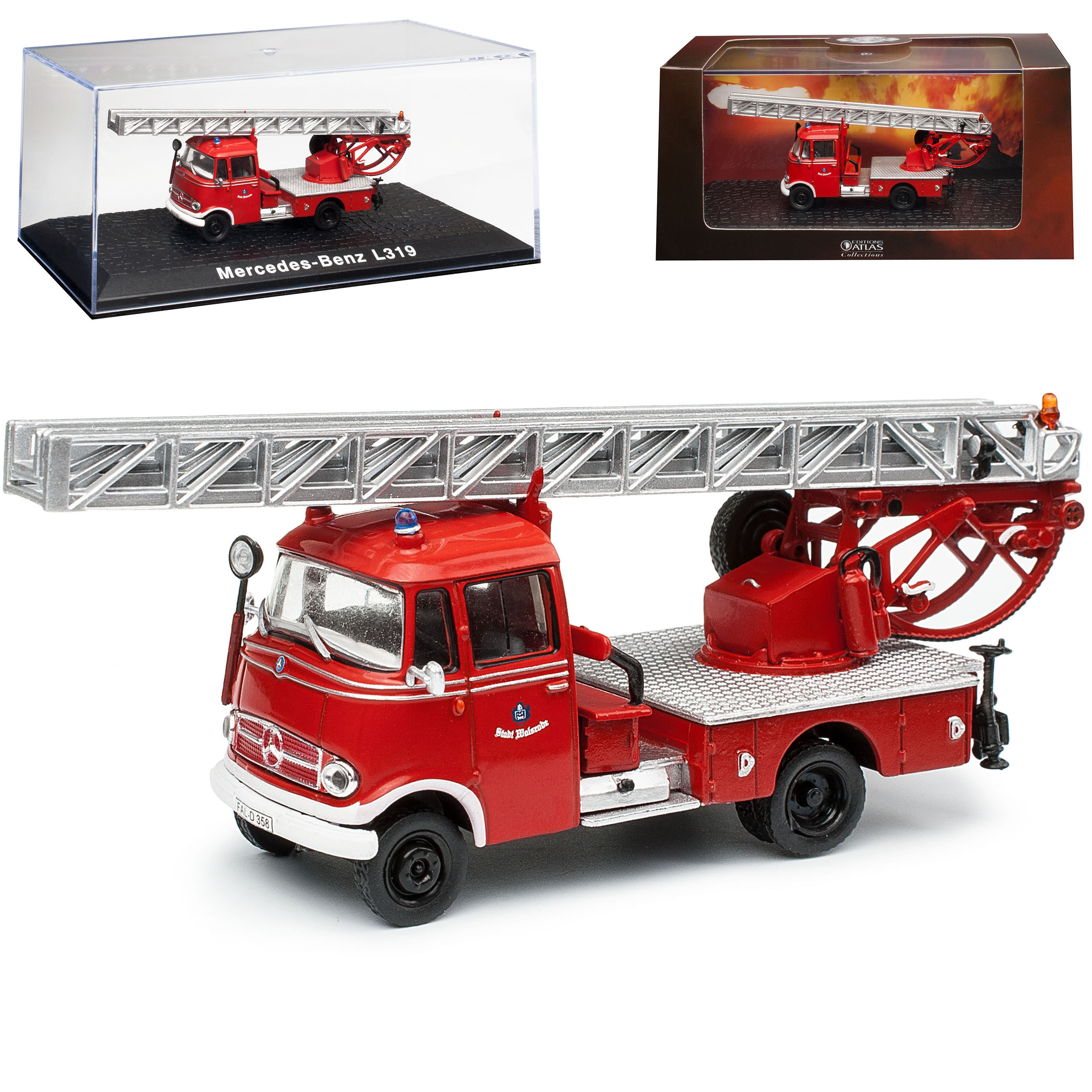 Image of Mercedes-benz L319 Fire Truck 1955-1968 1/72 Atlas Model Car