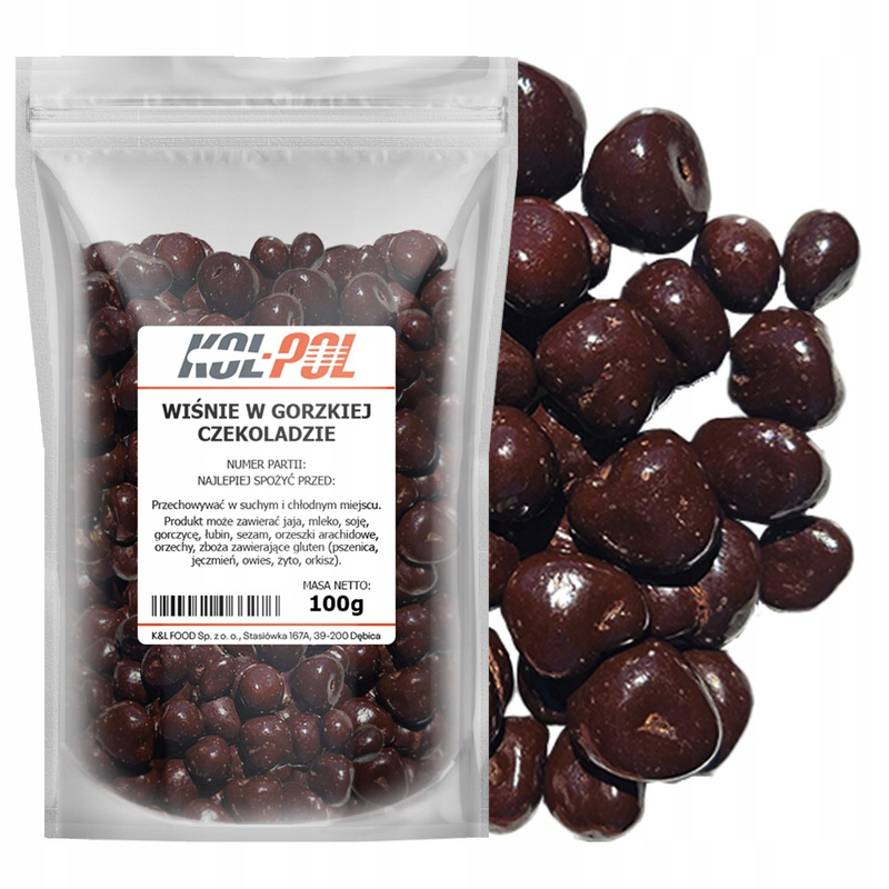 Cherries In Dark Chocolate 100g High-quality Candied Cherry Kol-pol: retailer-supplied image