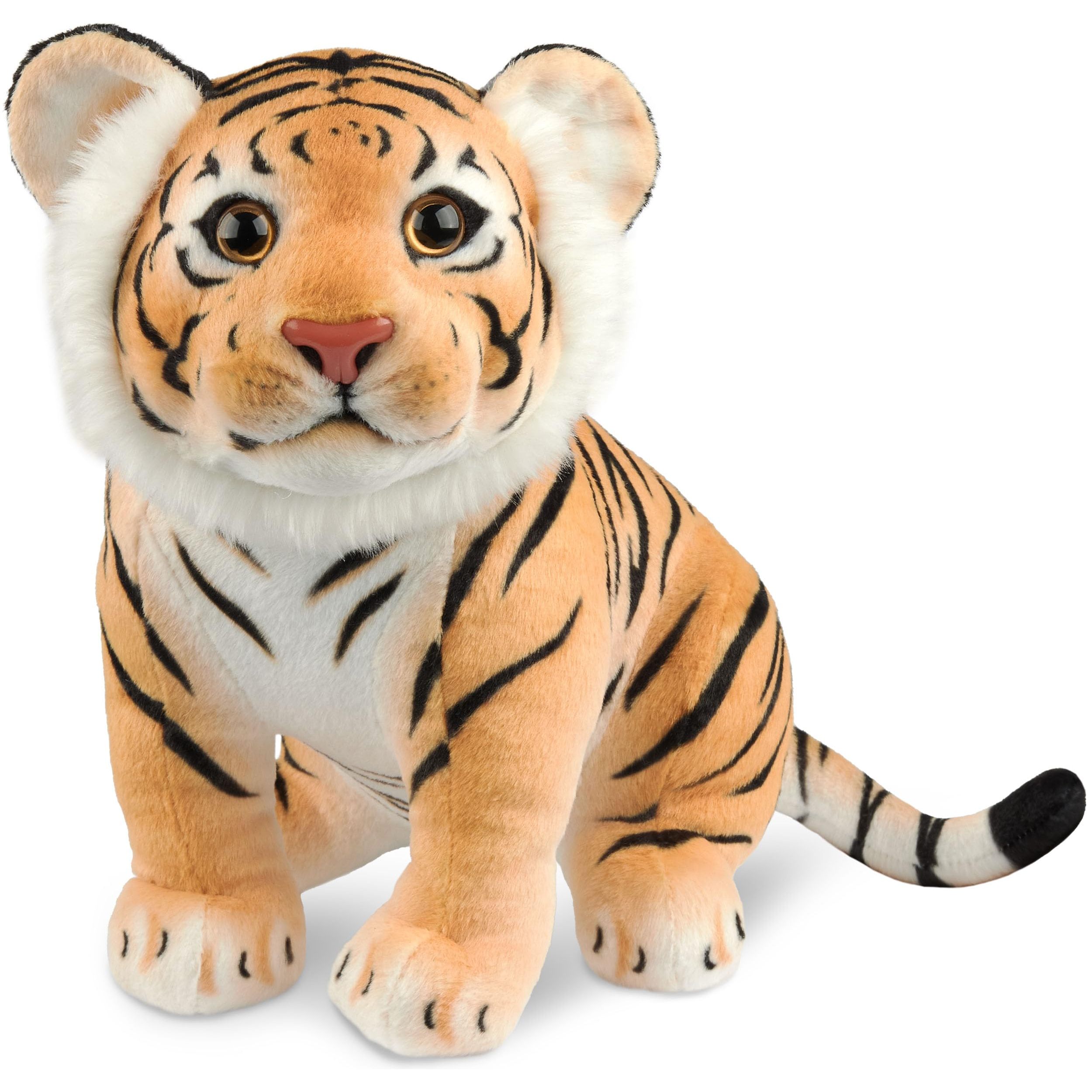 Image of Brubaker Tiger Plush Toy - 30 Cm Stuffed Animal - Baby Plush Big Cat Sitting - Children's Plush Toy - Brown