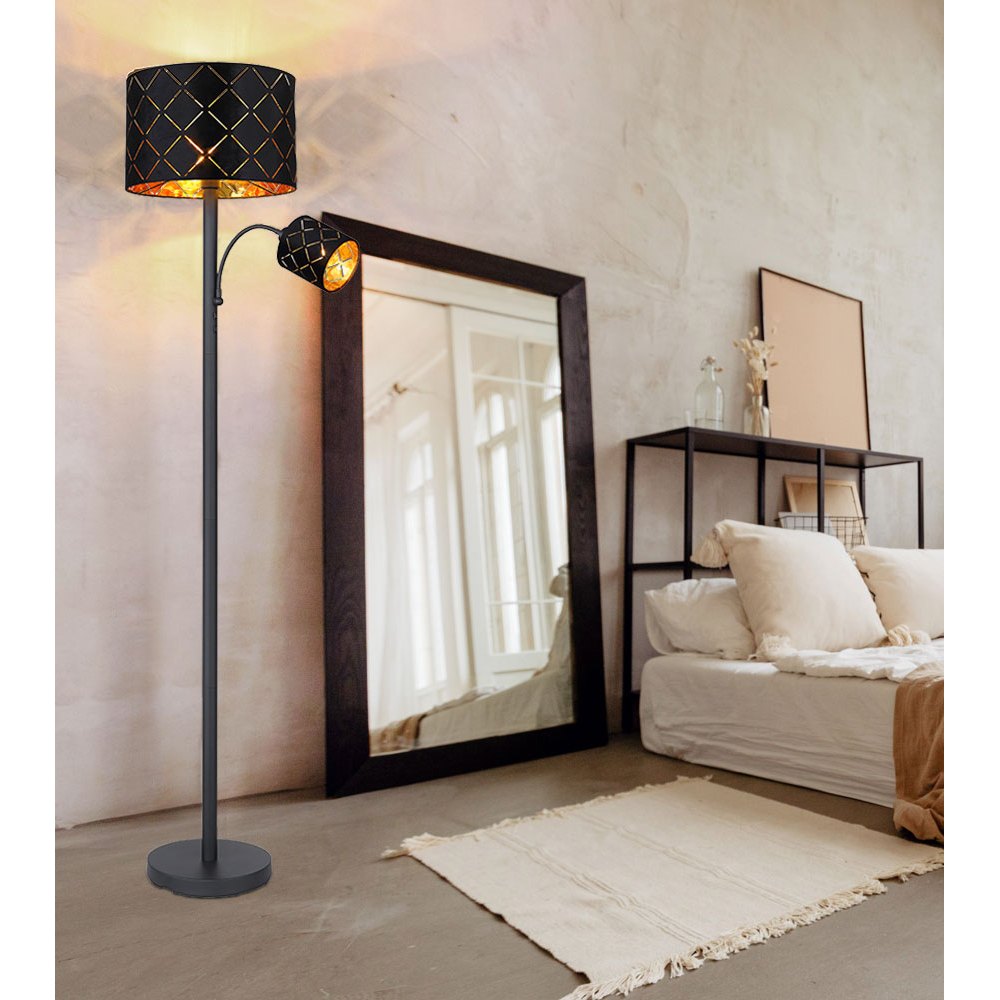 Image of Floor Lamp With Reading Lamp Floor Lamp Living Room Floor Lamp Reading Lamp Ceiling Flush Golden, Reading Lamp Flexible Decorative Fixtures, 1x E27 1x E14, Dxh 35 X 162 Cm