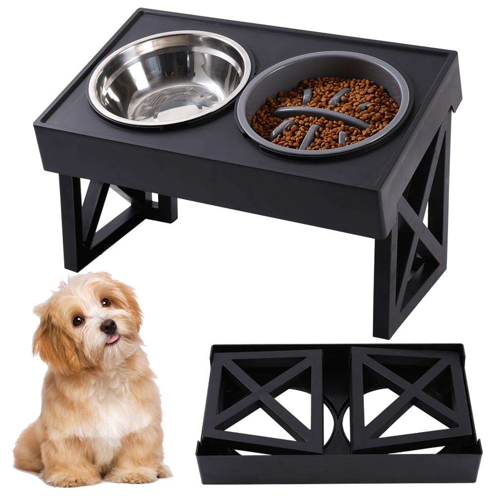 TEMU Large Dog Bowl Stand With 2 Bowls, Raised Dog Bowl For Large Dogs, Stable And Elevated Dog Bowls Dog Feeding Station