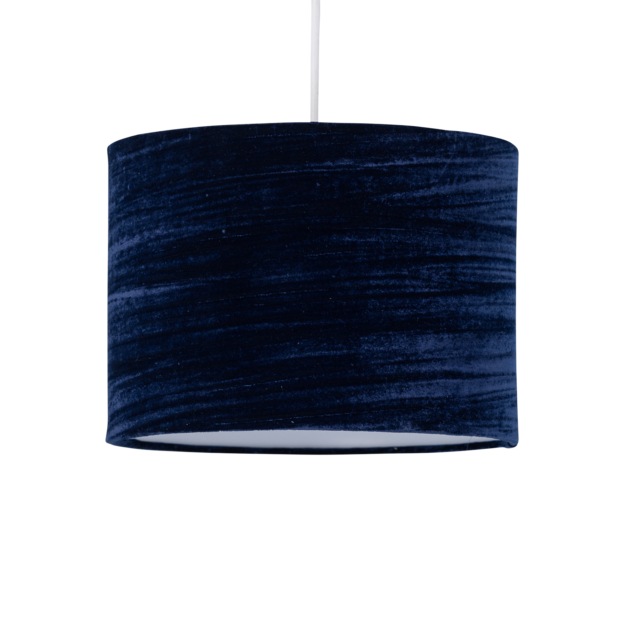 First Choice Lighting Navy Blue Crushed Velvet 25cm Pendant Light Shade