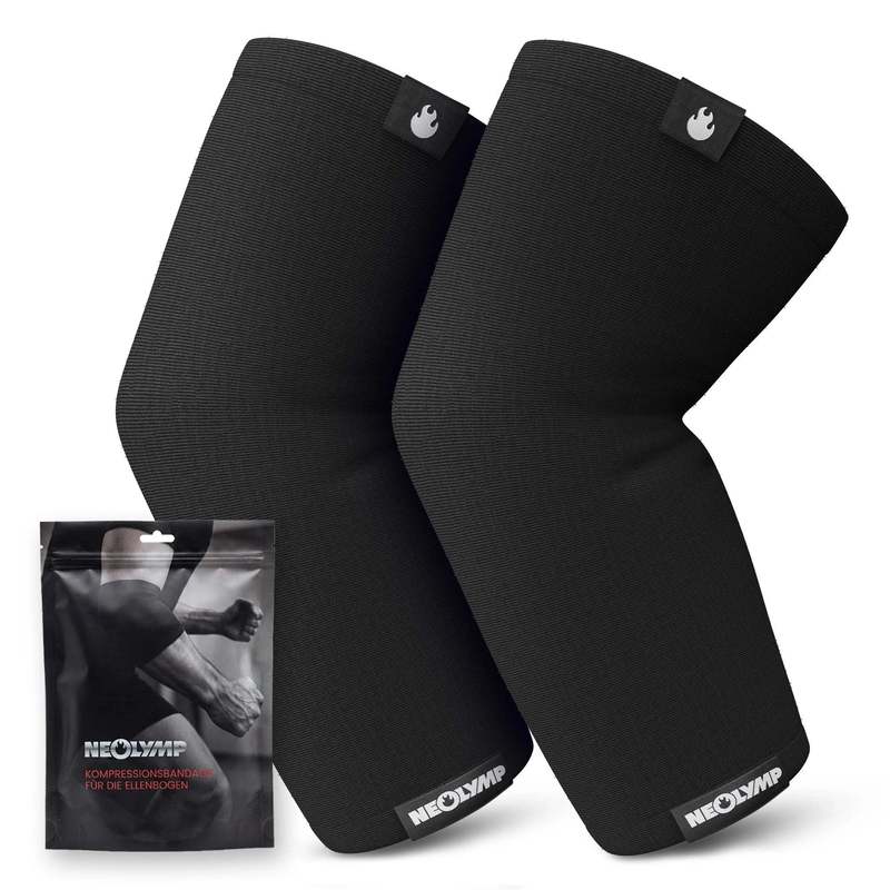 Image of Neolymp 2-pack Elbow Brace For Strength Training – Compression Wrap For Bodybuilding, Tennis Elbow & Golfer's Elbow – Stability For Dips & Push-ups – (black, S-xl)