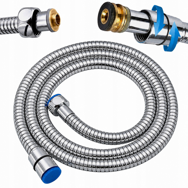 Stretchable Shower Hose, 150-175cm, -free, Chrome Steel