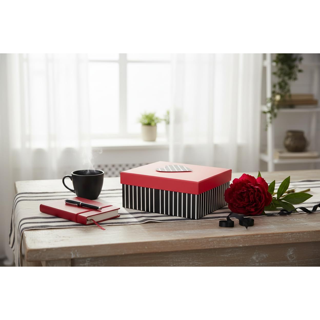 Emartbuy Rigid Rectangle Gift Box with Lid, Large Presentation