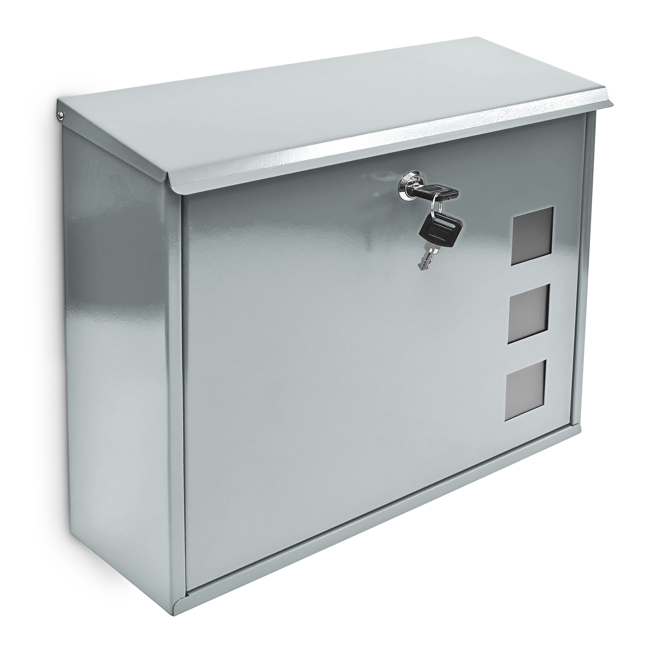 Silver Mailbox - (w)34.5 X (h)33 X (d)10.5 Cm