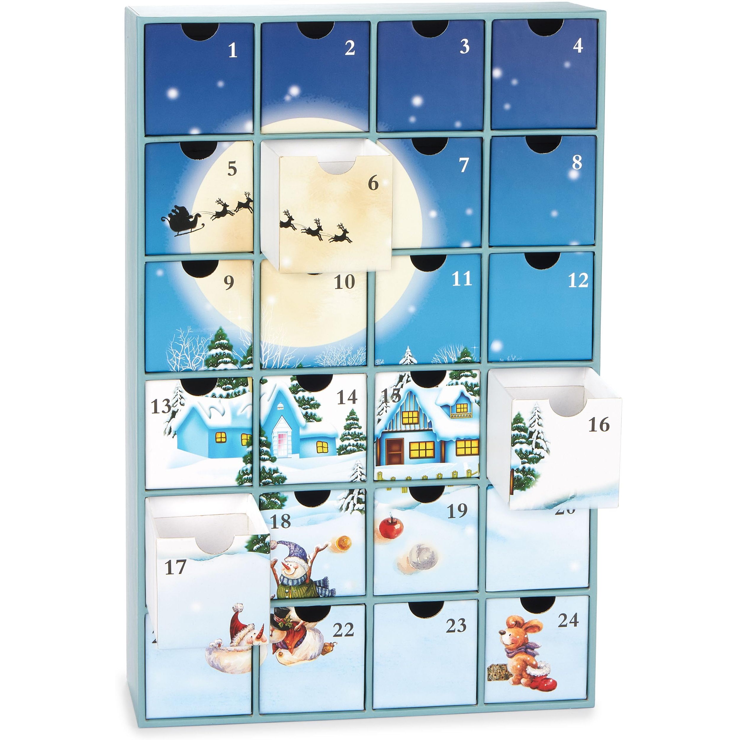 Image of Brubaker Fillable Advent Calendar - Christmas Village In The Snow 2026 - Diy Christmas Calendar With 24 Doors For Vouchers, Sweets, And Other Surprises - 39 Cm Tall, Made Of Cardboard