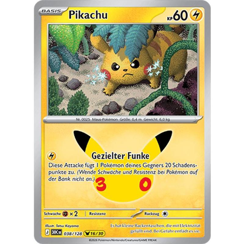 Image of Pikachu (038/128) 30 Years - Rare Pikachu
