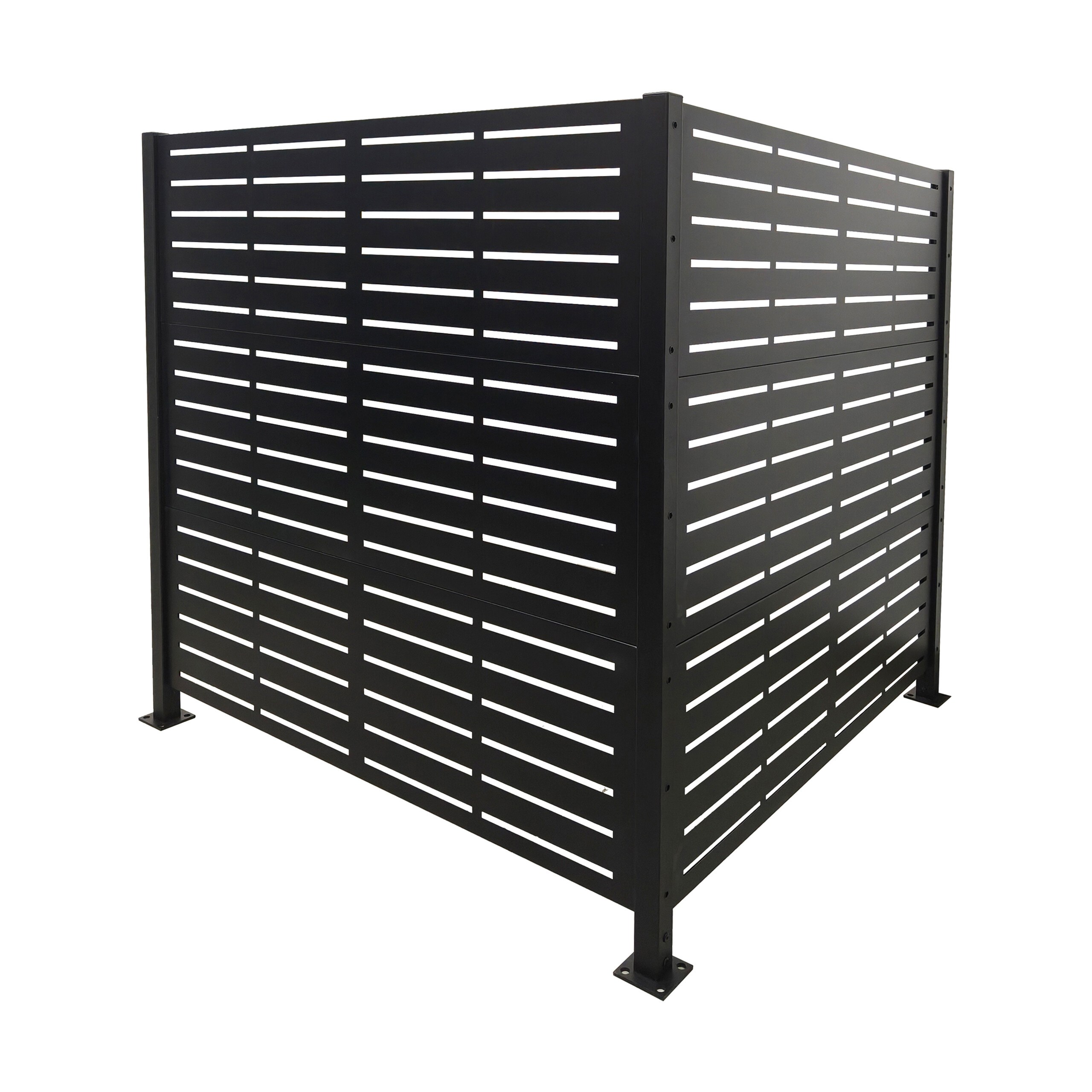 Trash Can Cover "line" In Black - (w)240 X (h)120 X (d)4 Cm