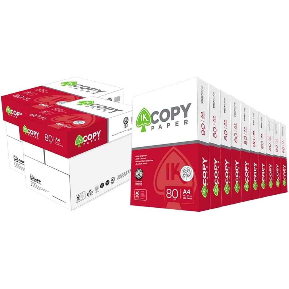 TEMU Marca Copy Paper | 2 Cajas con 10 paquetes de 500 hojas (5.000 ) | DIN A4 y 80 grs | Paquetes para Oficina, Hogar | para Impresoras Láser y de