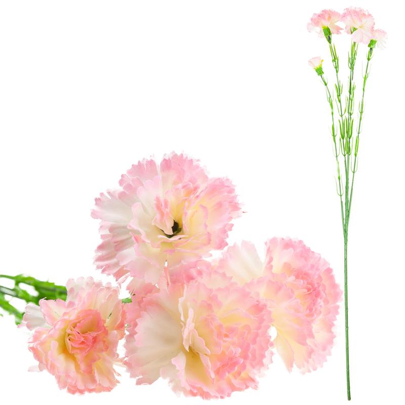 Sprig, Carnation Bouquet, Artificial Flowers, Realistic, Pink, 60cm