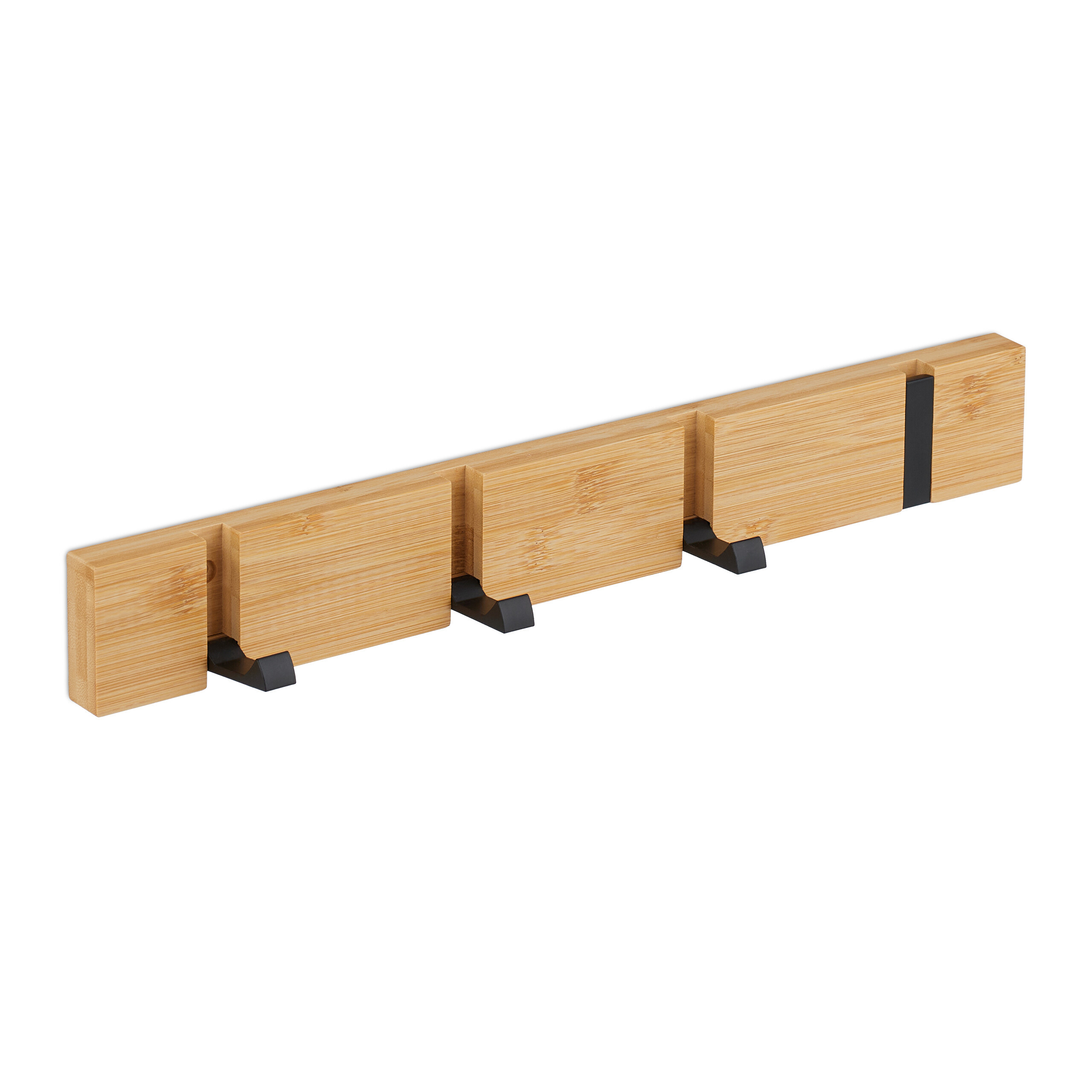 Clothes Rail In Natural/black - (w)40 X (h)5.5 X (d)5 Cm
