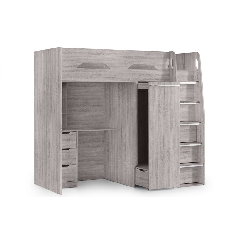 Grey Oak Saver High Sleeper Cabin Bed 3ft (90cm)