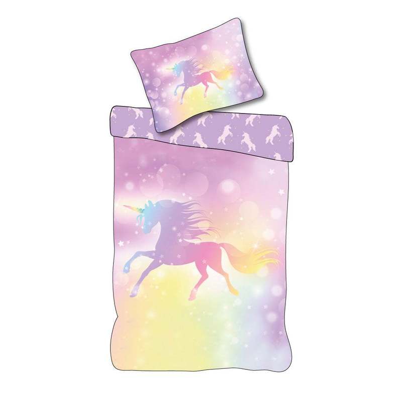 Unicorn Rainbow Bedding Set 2pcs 135 X 200 Cm 100%