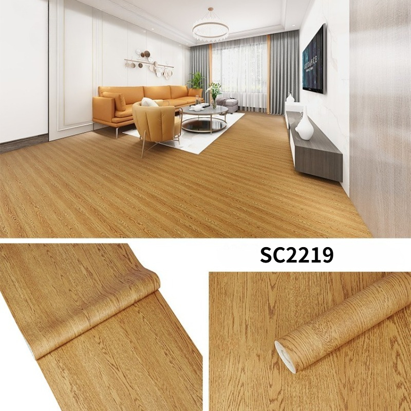 TEMU 10m Wood Effect Waterproof Vinyl Flooring Roll, Peel And Stick Self-adhesive Pvc Wall & Floor Plank Stickers, Home Decor Kitchen Bathroom Lino