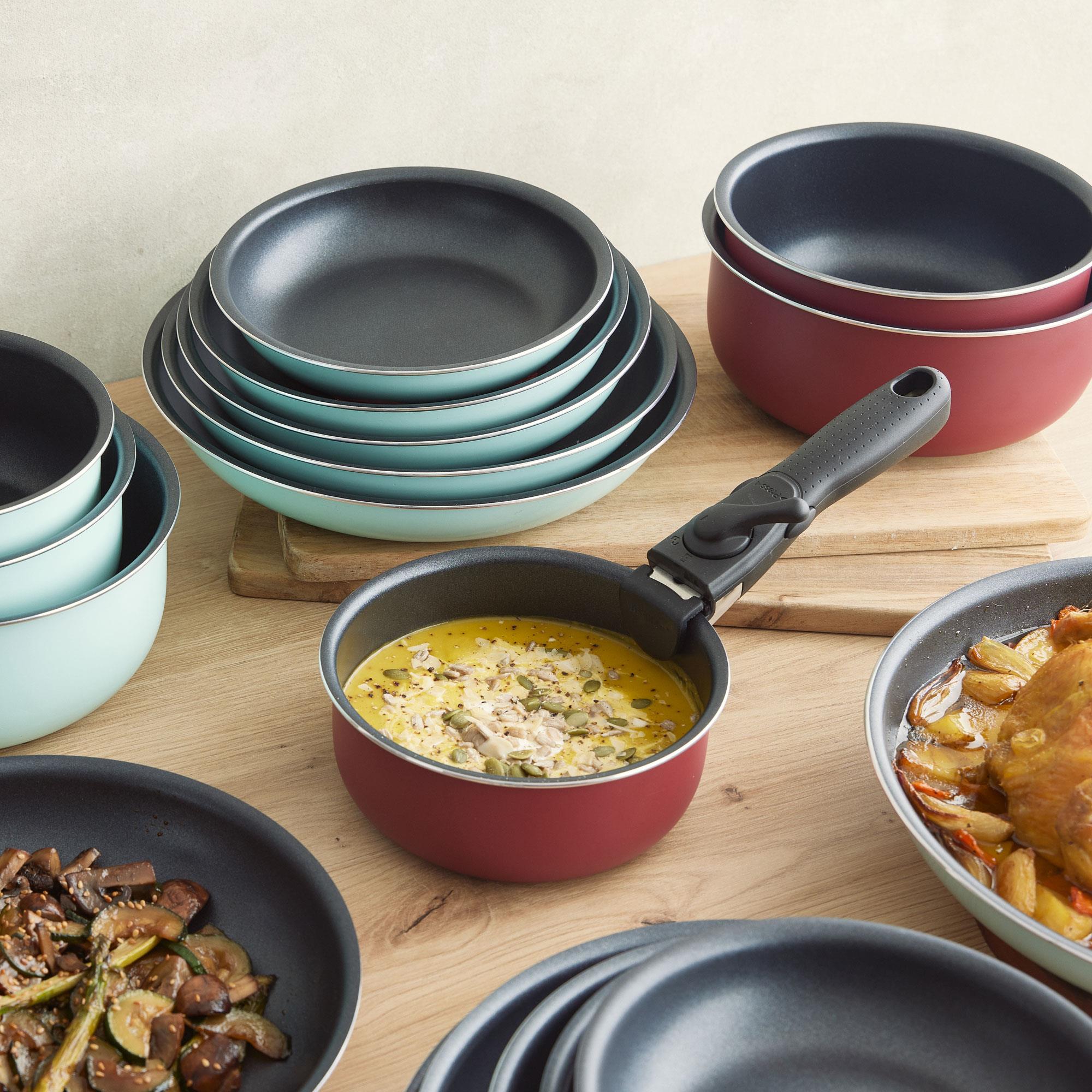 poêles et casseroles   click&cook en aluminium   avec poignées amovibles – divers ensembles et tailles