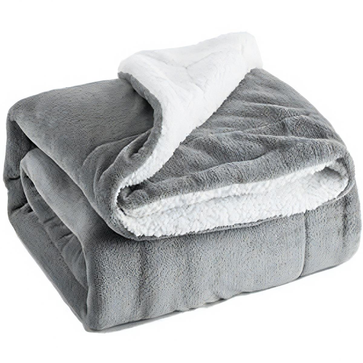 TEMU Couverture Sherpa Intirilife Confortable 200 x 150 cm - Couverture en Douce et Chaude pour Canapé , Couverture de Maison pour Intérieur et