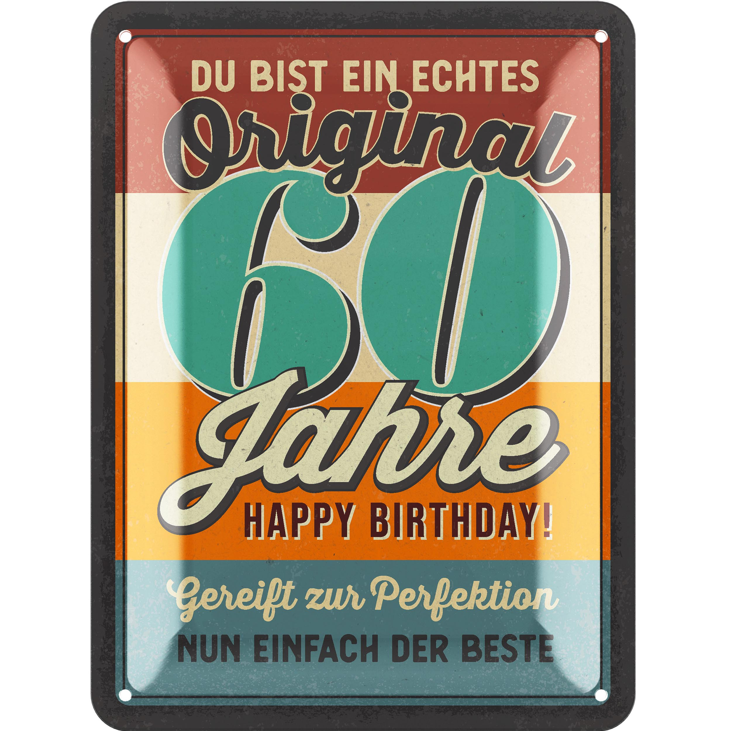 Image of Tin Sign 60 Birthday Sign - 60s Sign Original - 60th Birthday Decor For Men, 60th Birthday Decor, Funny 60th Birthday Sign As Birthday Card 60 - Metal Sign 15x20cm Classic Edition