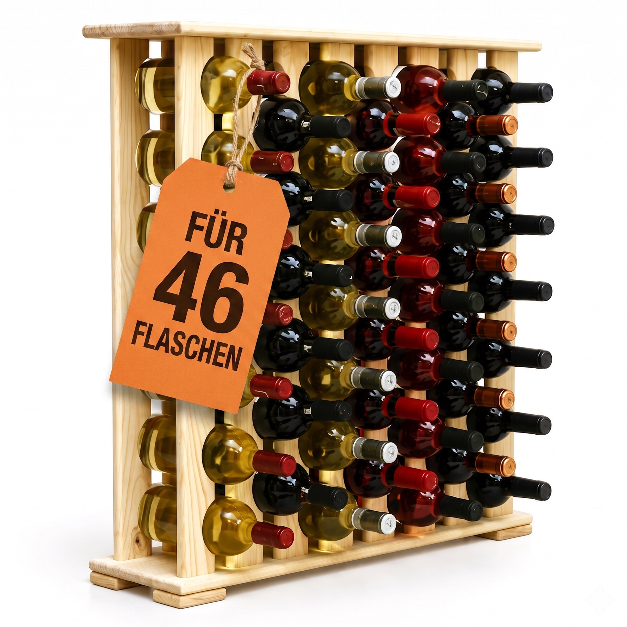 Image of Wine Rack In Natural - (w)76 X (h)76 X (d)19 Cm