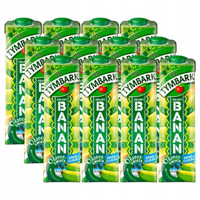 Image of Tymbark Fruits Of The World Multi-fruit Drink Green Banana 1l X 12 Pieces