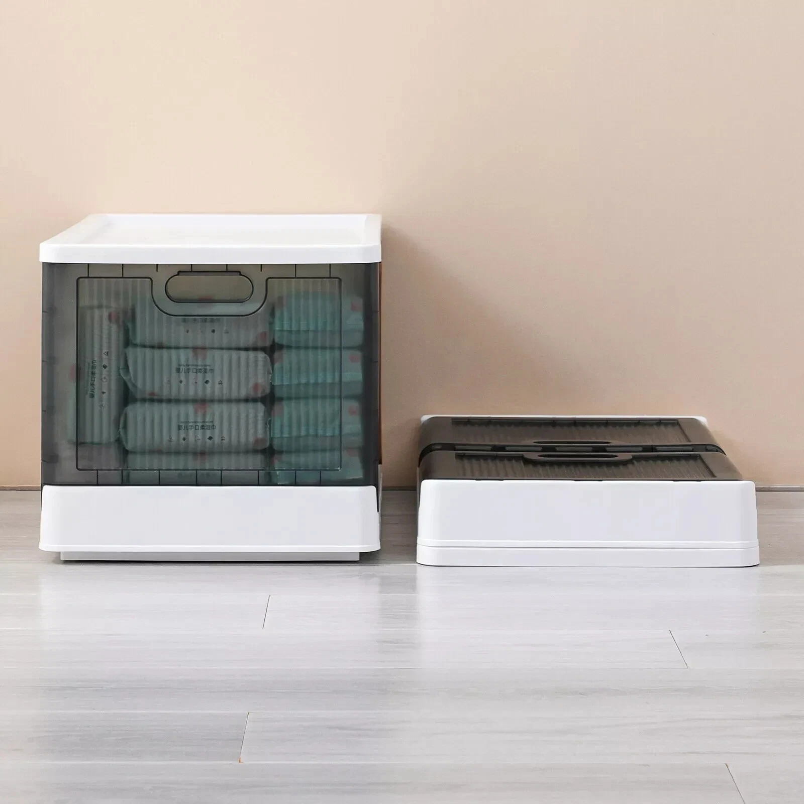 Foldable Plastic Storage Chest 45L with Lid