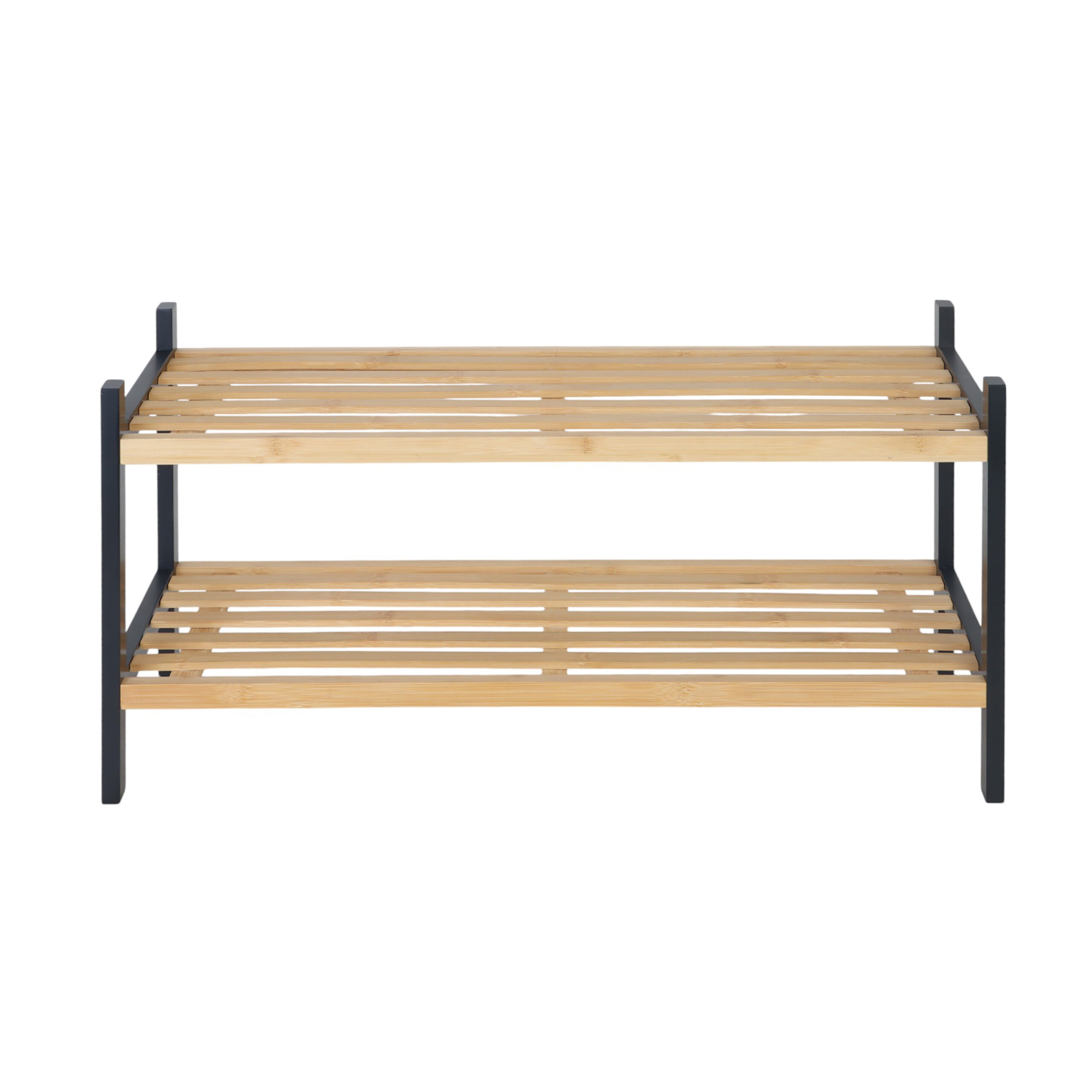 Shoe Rack In Natural Wood/ Black - (w)70 X (h)33 X (d)