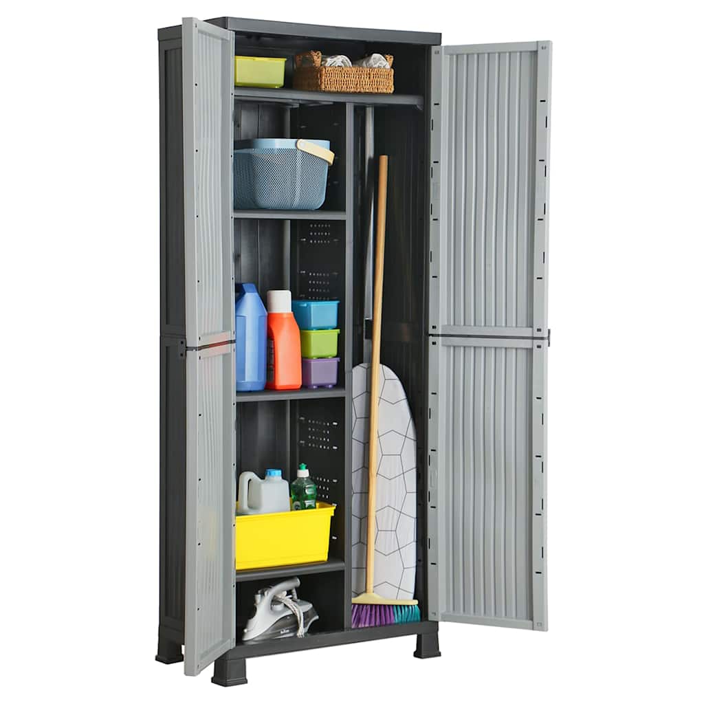 Image of Plastic Cabinet Household Cabinet Garden Cabinet Cabinet Balcony Cabinet Cleaning Supplies Cabinet Side Cabinet Workshop Cabinet 68x39x171.5cm