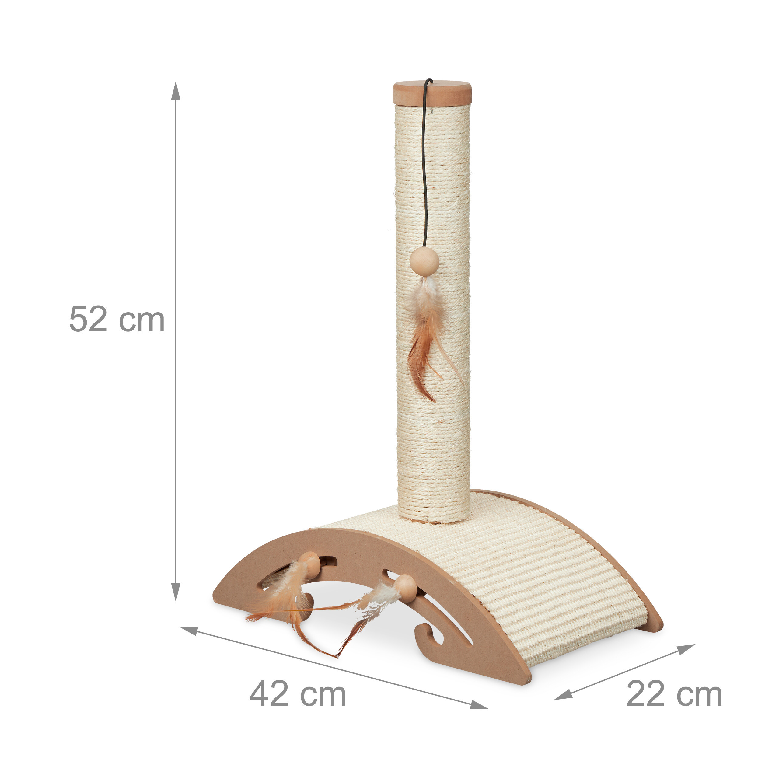 Brown Scratching Post 42x52x22 cm for Indoor Cats